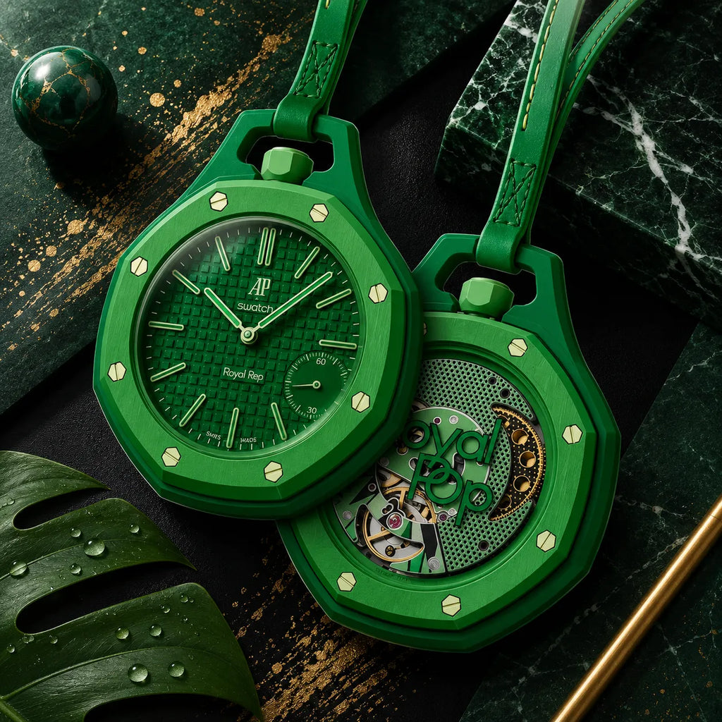 Audemars Piguet x Swatch "GREEN EIGHT" Showcase Cover