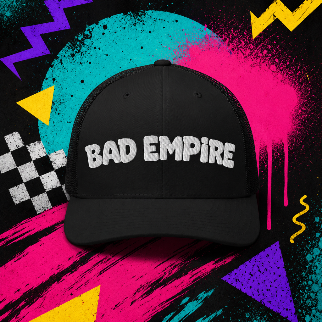 Bad Empire "OG" Trucker Cap — black embroidered six-panel cap