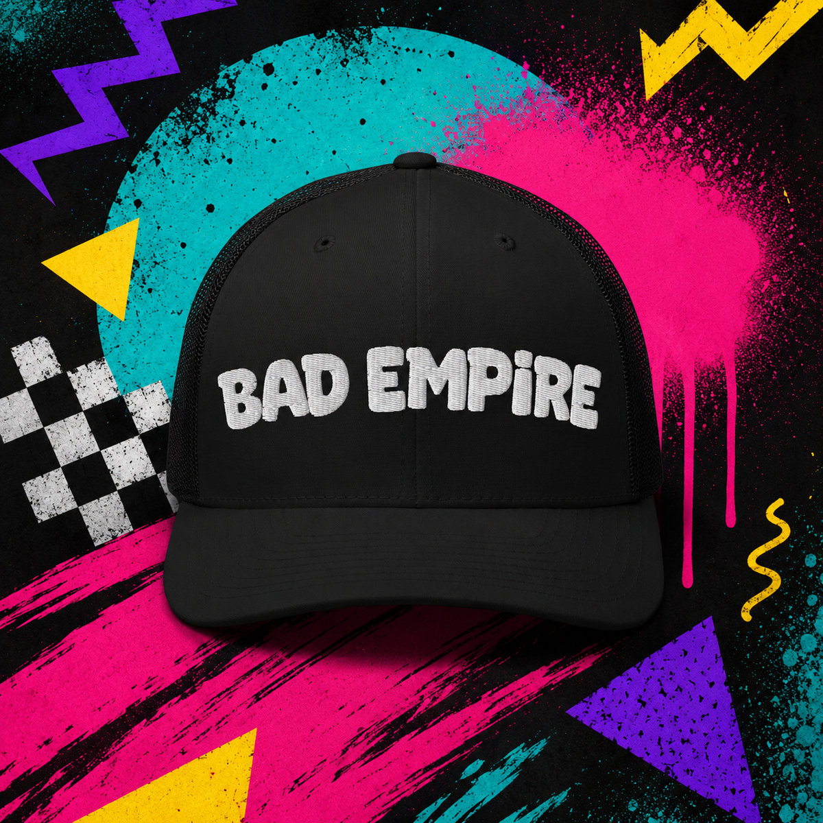 Bad Empire "OG" Trucker Cap — black embroidered six-panel cap