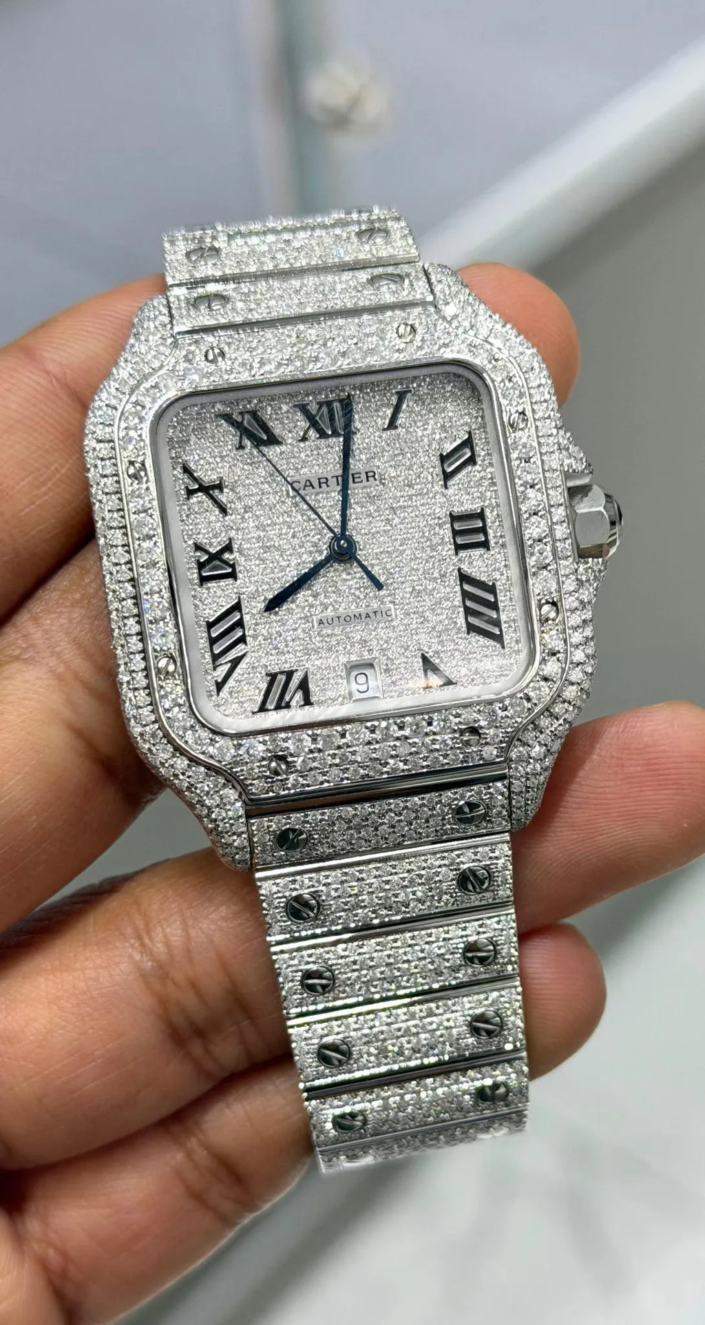 Cartier Santos 'Silver Legacy' – VS+ Flooded Detail 2