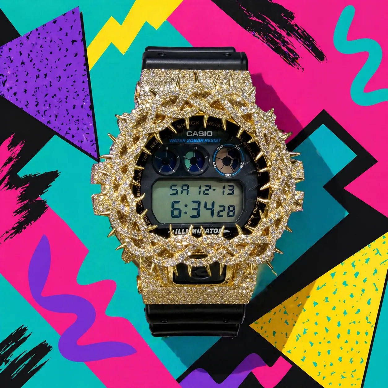 Bad Empire "Spike" G-Shock – 18K Flooded Gold Detail 1
